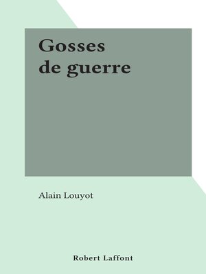 cover image of Gosses de guerre
